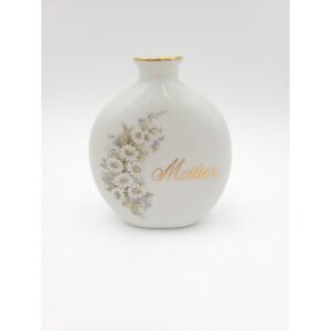 Vintage Mother Vase by Papel Daisy Flowers White With Gold Accents Made In Japan